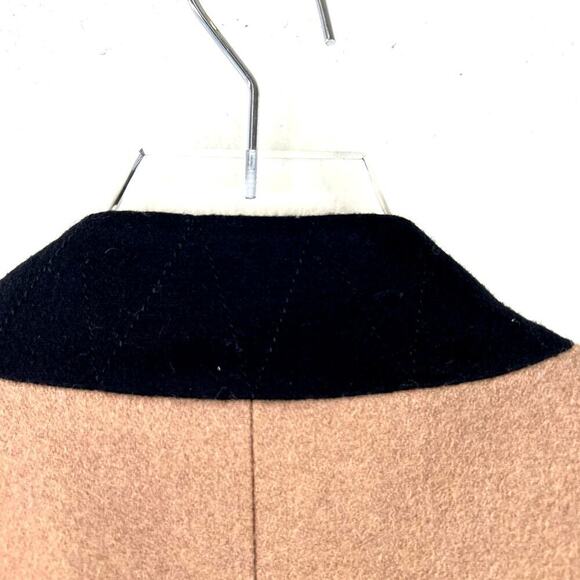 Trouve Blazer Jacket Single Button Cropped Wool Blend Tan Black Notched SMALL - Picture 7 of 8